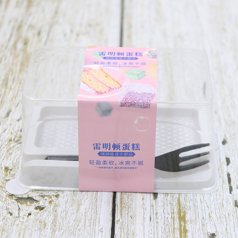 Custom wholesale Factory Price  PET Rectangle  Disposable Plastic transparent cake box in bulk for sales cake packing container