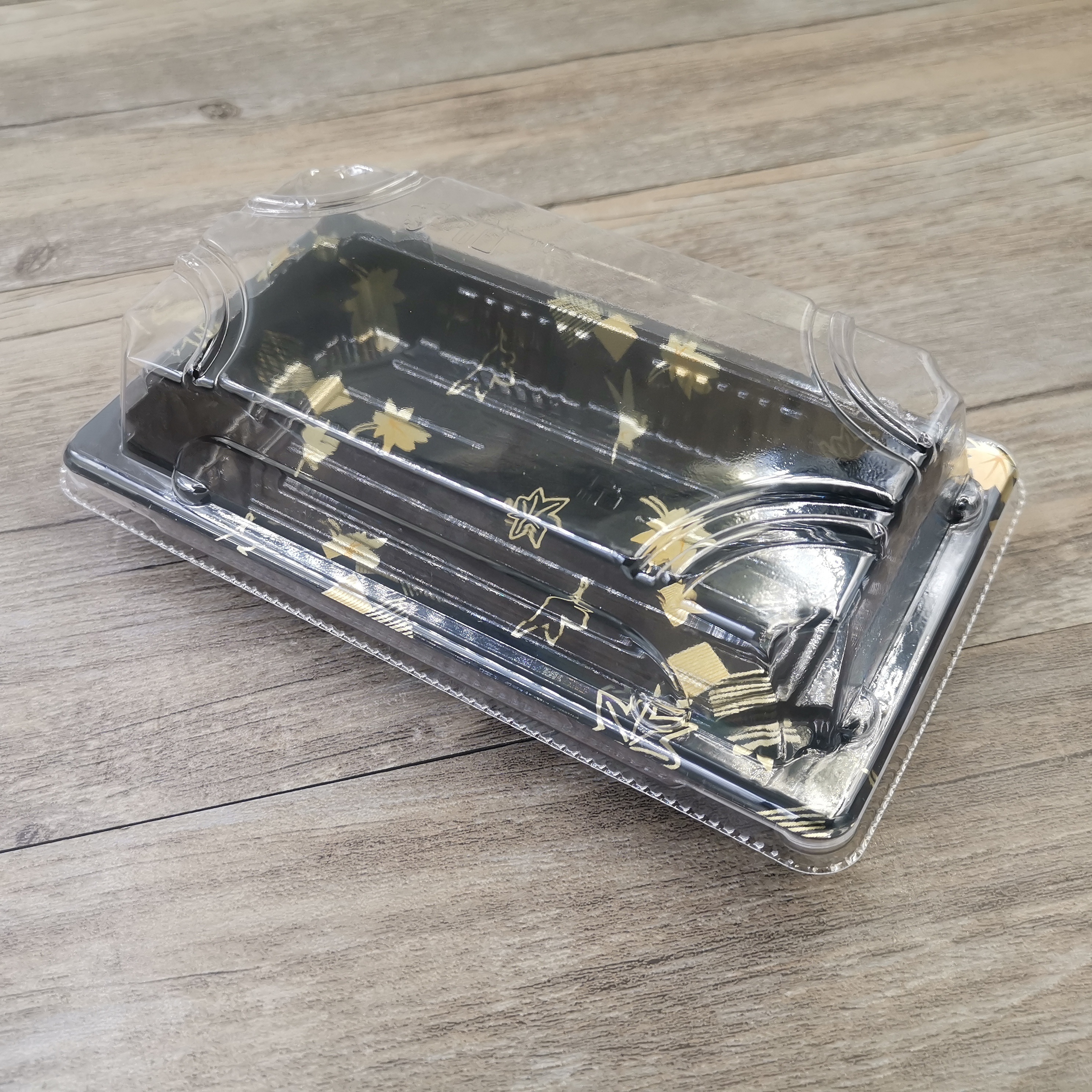 Wholesale Disposable BOPS Clear Plastic Plate Sushi Packaging Boxes Blister Rectangular Sushi Tray with Lid