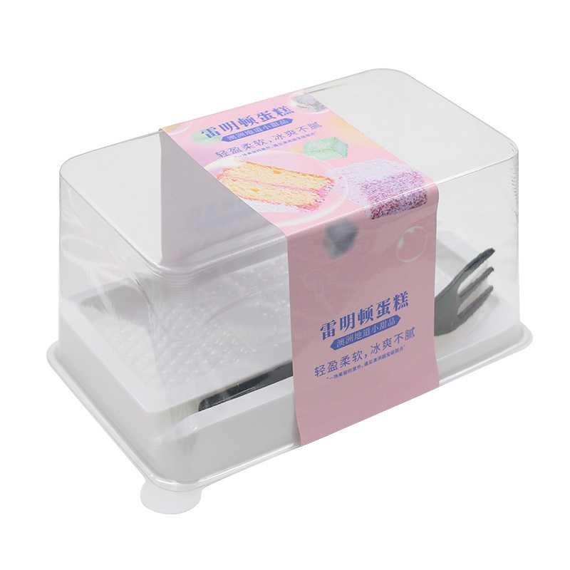 Custom wholesale Factory Price  PET Rectangle  Disposable Plastic transparent cake box in bulk for sales cake packing container