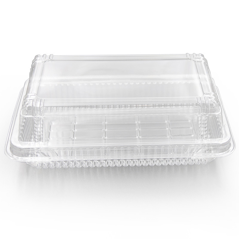 Wholesale square disposable fruit pastry bread cake bakery packaging boxes transparent PET blister plastic packaging boxes