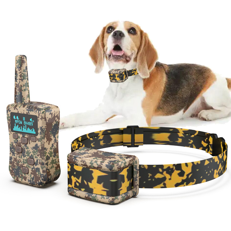 ZZAH-02B High Quality E-shock Remote Vibrating Beeper Waterproof Camouflage Dog Training Collar for Hunting dogs