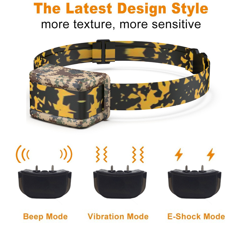 ZZAH-02B High Quality E-shock Remote Vibrating Beeper Waterproof Camouflage Dog Training Collar for Hunting dogs