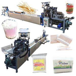 Medical full automatic plastic stick alcohol cotton ear buds swab making packaging machine production line whole set machine of