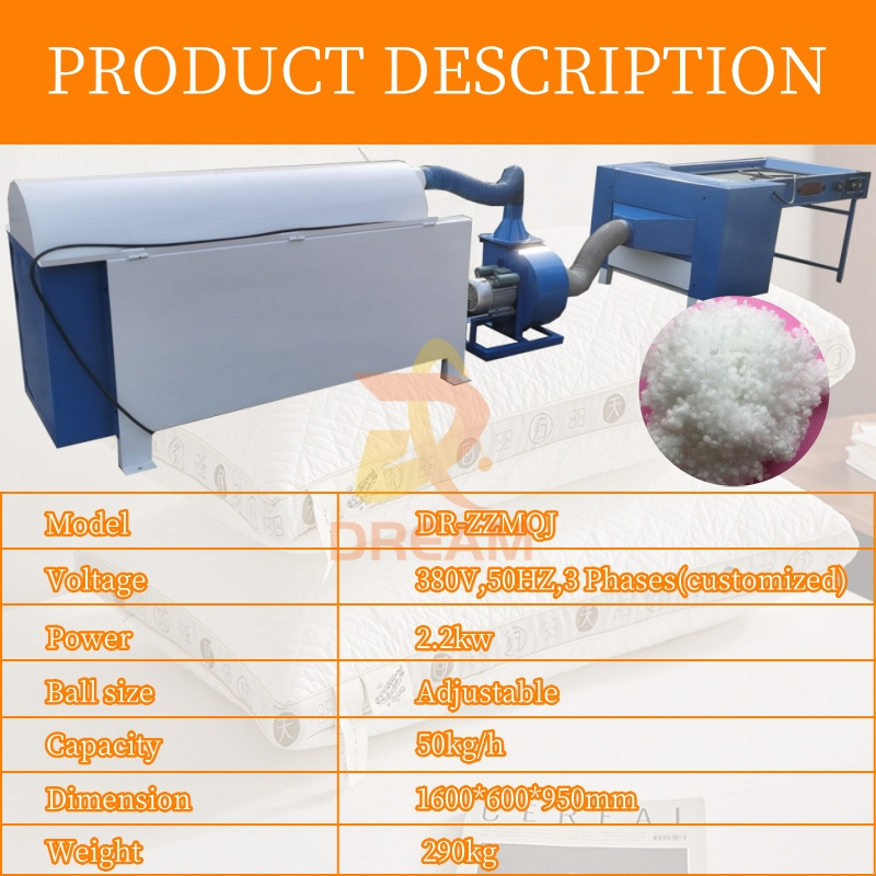 Automatic Pearl Cotton Ball Machine Polyester and Ball Fiber Filling Machine Ball Fiber Machine for Pillow