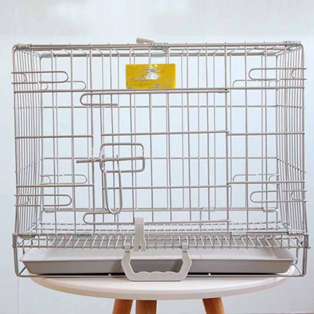 Customizable Stainless Steel Foldable Stackable Travel Pet Cages Metal Kennels for Dogs Cats Furniture Easy Carry Multi-Colors