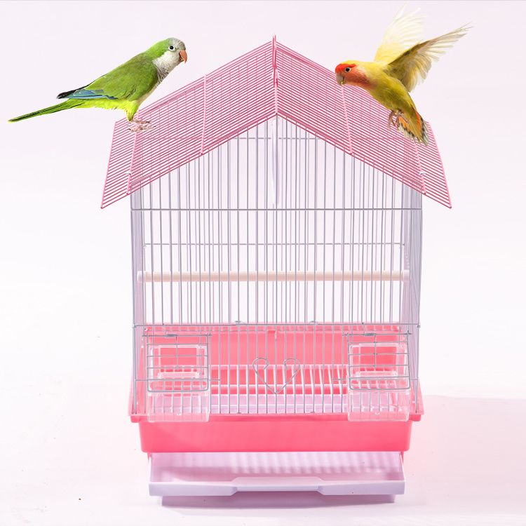 Low price bird supplies cage Metal Small Medium Parakeet Lovebirds Parrotlets Finches square Bird Cage