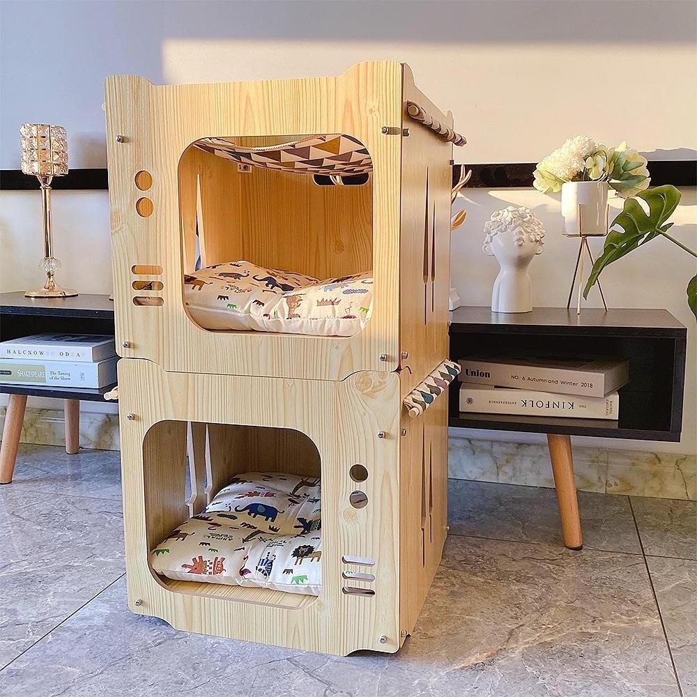 Custom Modern Indoor Dog Cat Furniture House Handmade Carriers Small Animal Cabinet Houses Pet Cages