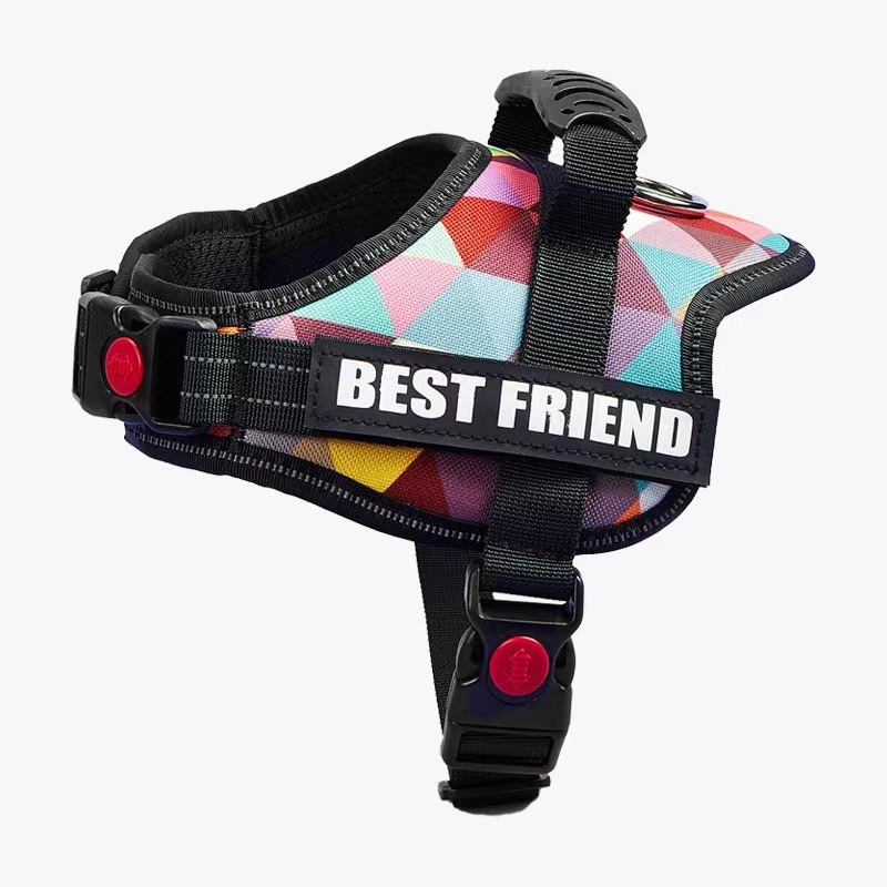 Dog Chest Strap Large Dog Collar Leash Vest Clothing with Reflective Pet Supplies at Night