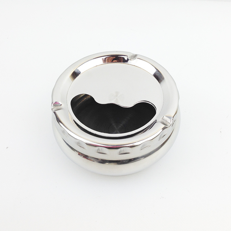 Cigarette With Lip Cigar Portable Round Spinning Outdoor Custom Tabletop Smoking Simple Bin Bowl Stainless Steel Ashtray