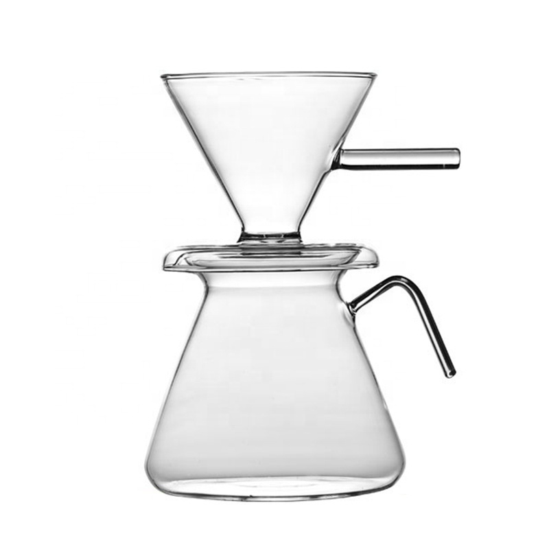 Heat-resistant coffee sharing pot Glass filter cup Dripping hand brewing coffee pot set