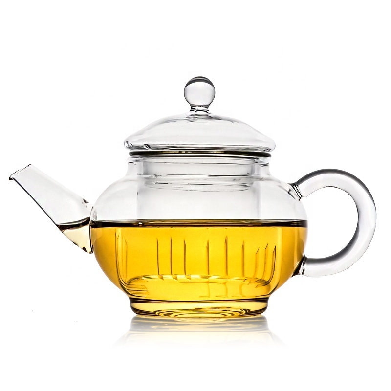 Hot selling 250ml heat resistant clear high borosilicate glass tea pot best glass teapot glass kettle for tea