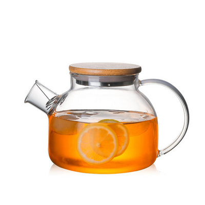 Hotselling multiple heat resistant 1000ml 1800ml borosilicate glass teapot with filter best glass tea kettle