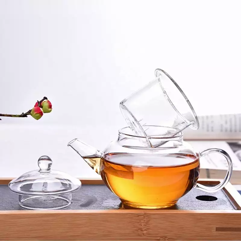 Hot selling 250ml heat resistant clear high borosilicate glass tea pot best glass teapot glass kettle for tea