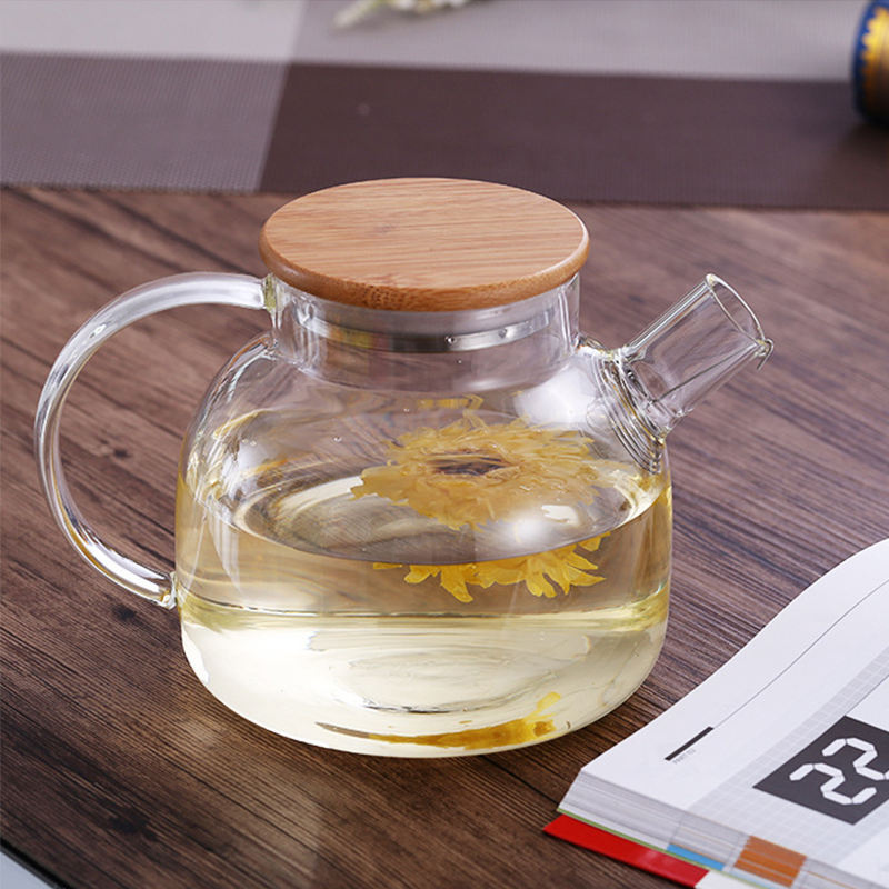 Hotselling multiple heat resistant 1000ml 1800ml borosilicate glass teapot with filter best glass tea kettle