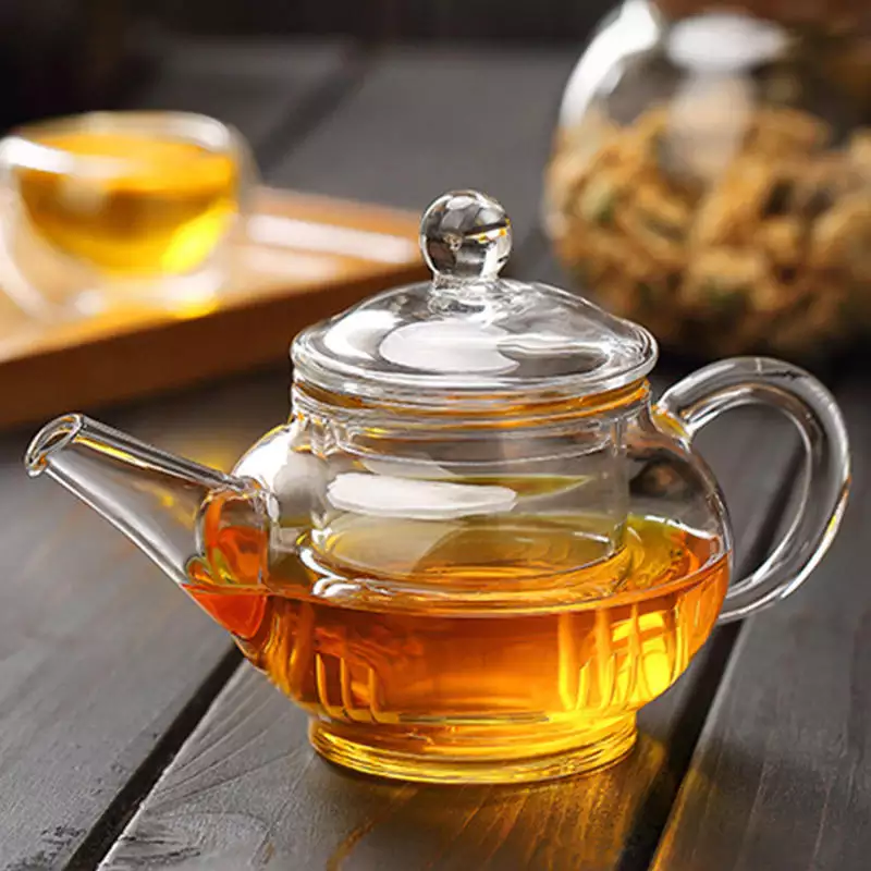 Hot selling 250ml heat resistant clear high borosilicate glass tea pot best glass teapot glass kettle for tea