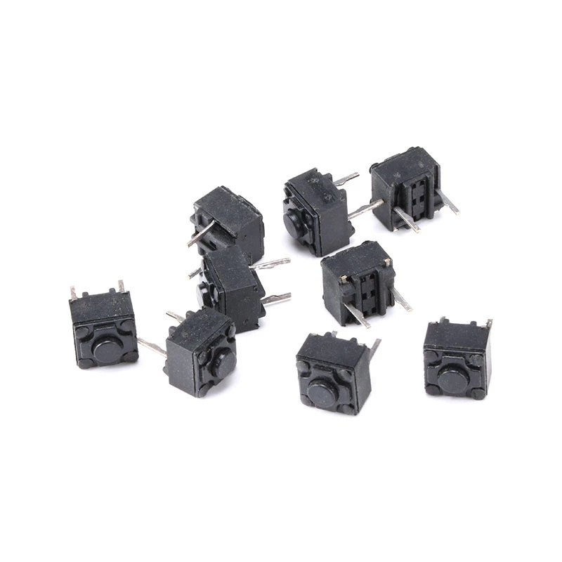 10Pcs/Lot Mouse Square Micro Switch Button 6x6x6.0mm Tact Switch Keys Buttons Switch Middle 2PIN DIP Waterproof Momentary