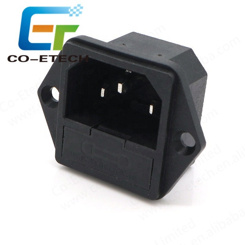 10A 250VAC 3 PINS AC-03 Plug Power Socket Switch Male With Ear for Screw holder and Fuse