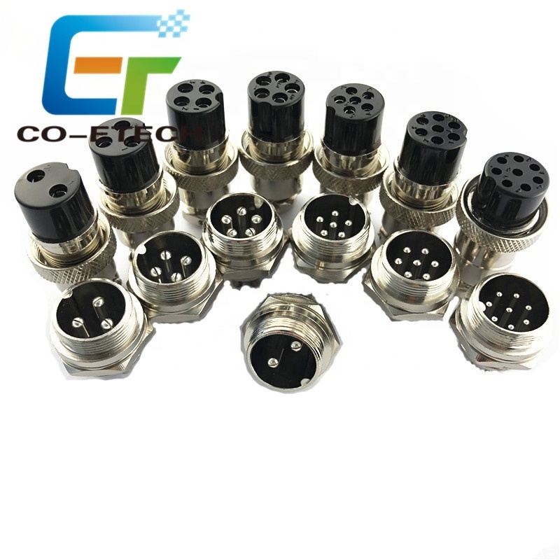 Aviation Connector Socket Plug GX20 2/3/4/5/6/7/8 Pin Male And Female 20mm Electrical Circular Cable Connector