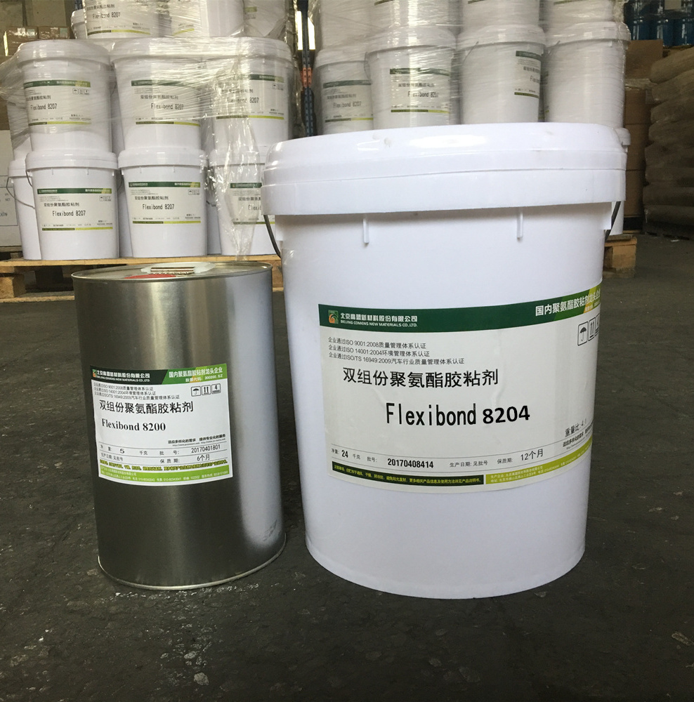 Two part polyurethane glue for wood, rock wool, sandwich panel bonding