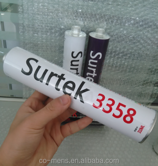 Surtek 3358 fast curing black color with primer polyurethane paint sealant for bus glass