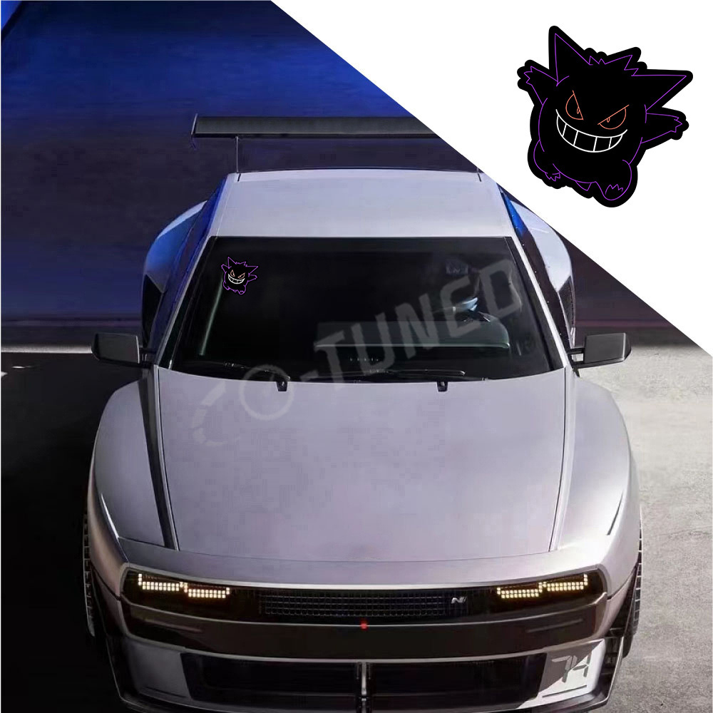 JDM Window Decor Stickers Light Panel Cartoon Anime Kawaii Evil Smiling Styling Reflective Car Body Windshield Waterproof Decal