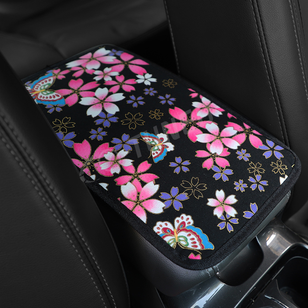 Car Center Handrail Box Cover Armrest JDM Ukiyo-e Cars Storage Carpet Protector Pad Car-styling Auto Accessories