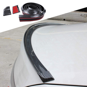 Universal Black Soft  Carbon Fiber Front Bumper Lip Strip Splitter Chin Spoiler Rubber Car Spoiler Skirt Protector Trim