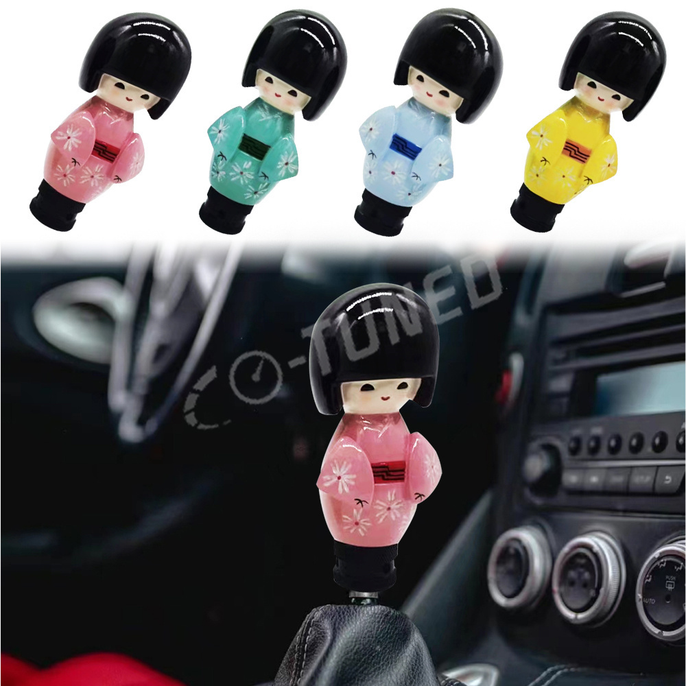 JDM Styling Kawaii Dolls Kimono Girl Car Gear Shift Knob Manual Transmission Brake Lever Gear Shift Knob For Universal