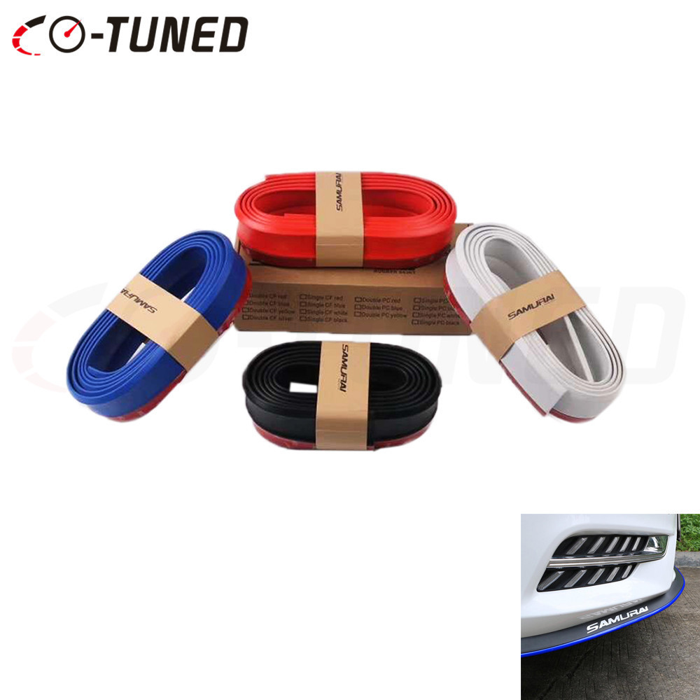 Universal JDM Front Front Rubber Bumper Protector Lip Bumper Trim Car Skirt Lip Bumper Guard 2.5Meters