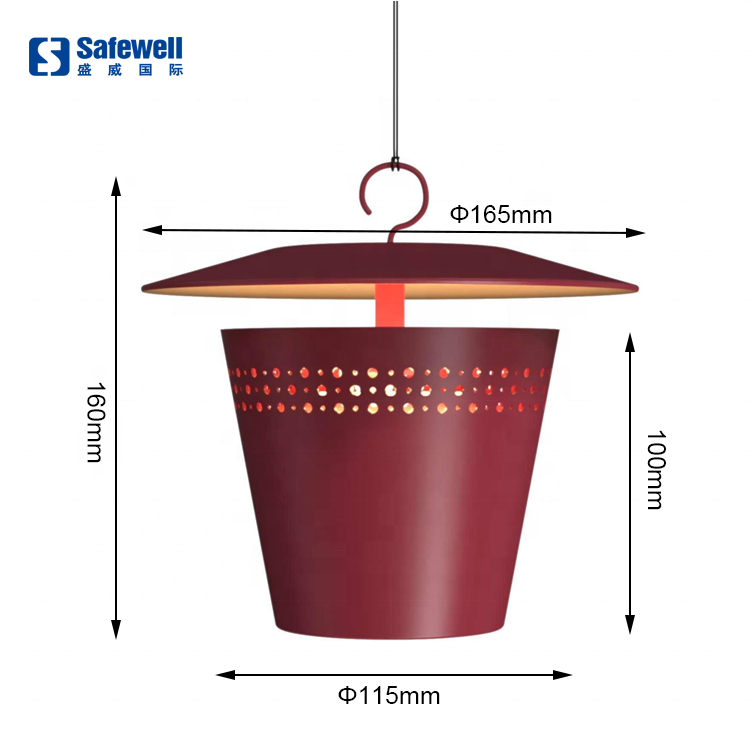 hollowed Design Touch Dimming Rechargeable Hanging Lantern IP54 Waterproof Porch Garden Decorative Pendant Light