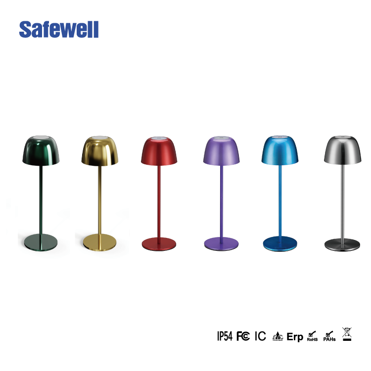 IP54 Chrome Rechargeable Table Lamp RGB Touch Switch Table Lamp Wireless Dimmable Battery bar table lamp