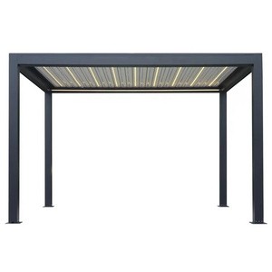 Outdoor pergola  3 x 4 m Waterproof gazebo  with Slat Roof Aluminium / Steel Patio Canopy Black