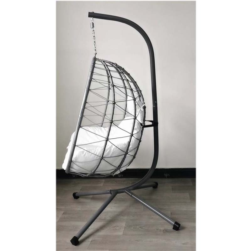 Hanging Chair with Frame Soft Seat Cushion Side Padding and Back Cushion Hanging Chair Indoor  Outdoor Garden Swing