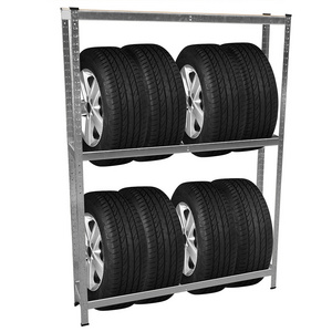 Height adjustable Car Truck Tire rack Tyre stand display 3 levels metal storage shelf for garage basement workshop 180x20x40cm