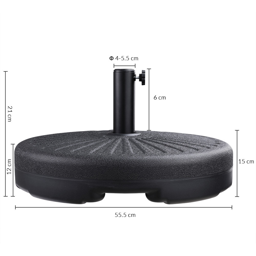 Parasol stand outdoor round Base for  38/48 mm umbrella 28kg fillable with water