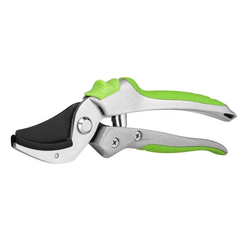 8'' bypass shear garden carbon pruner hedge clippers with compression spring and safety lock