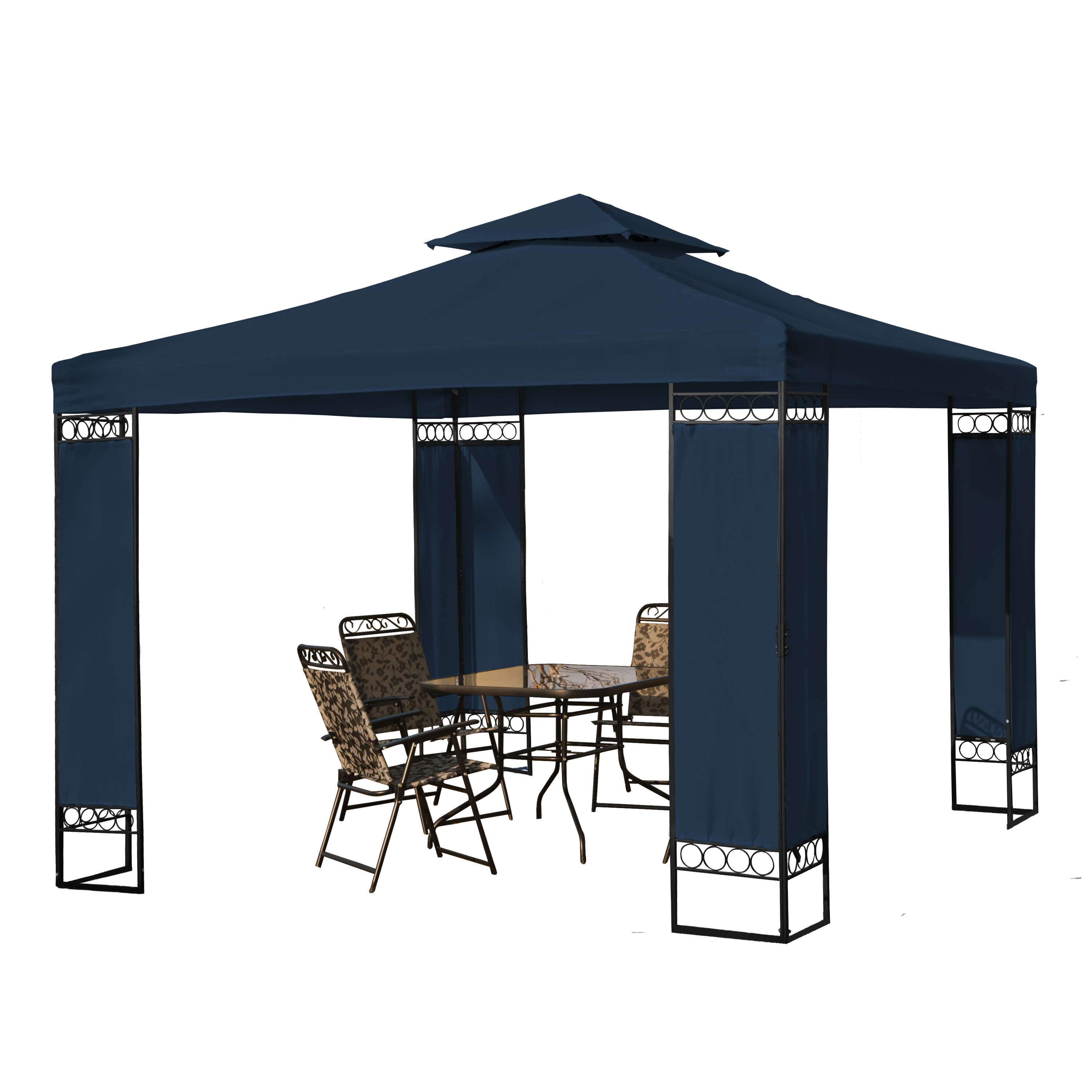 3*3M Outdoor furniture Garden patio Square metal steel gazebos with screen