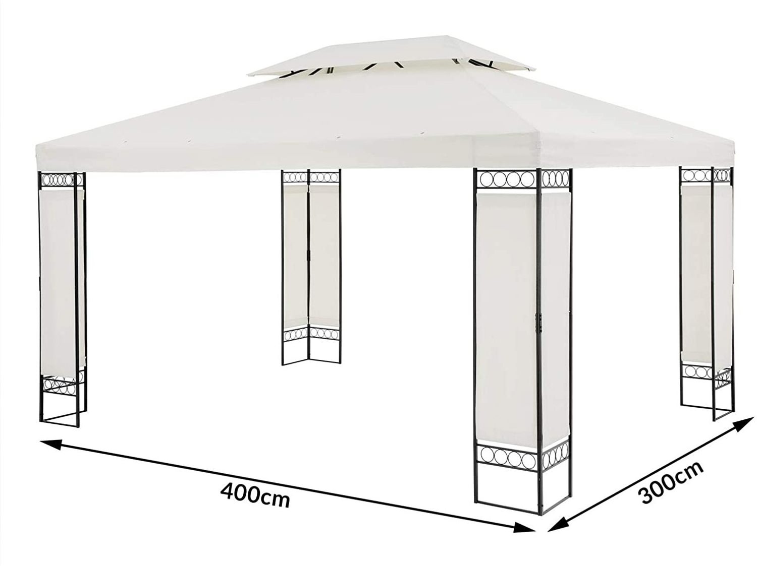 3x4m Luxury Pergola Waterproof Aluminium Gazebo Canopy Outdoor Steel Garden Hardtop Patio Gazebo Tent