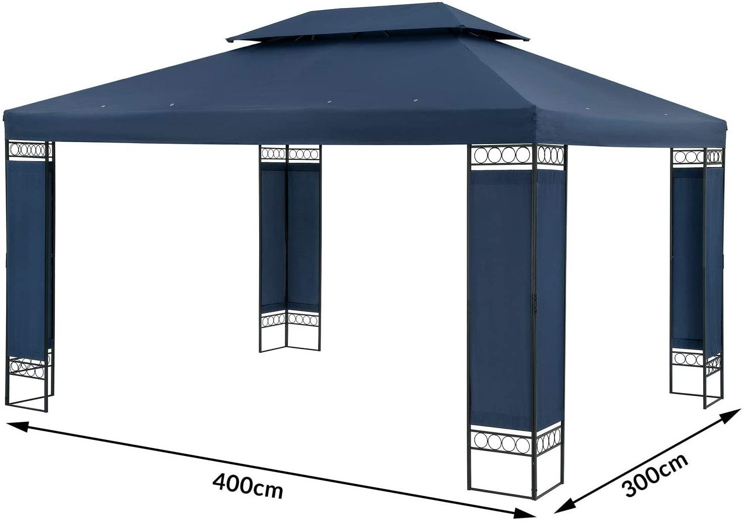 3x4m Luxury Pergola Waterproof Aluminium Gazebo Canopy Outdoor Steel Garden Hardtop Patio Gazebo Tent