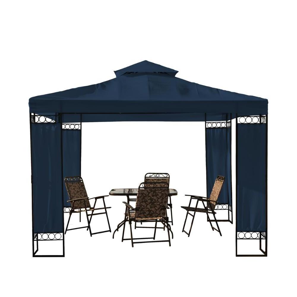 High quality outdoor Double Roof screen metal gazebo pergola outdoor pergola canopy