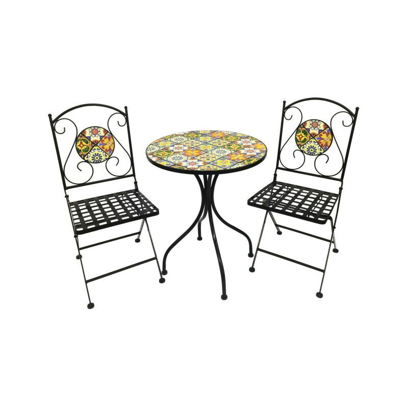 Outdoor Garden Furniture Sets Two Seater Mosaic Bistro Table And Chairs with cushions