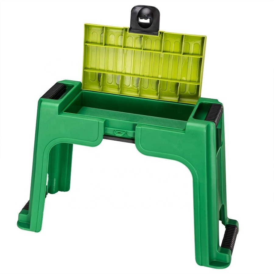 durable PP plastic garden kneeler and seat storage box garden kneeling bench