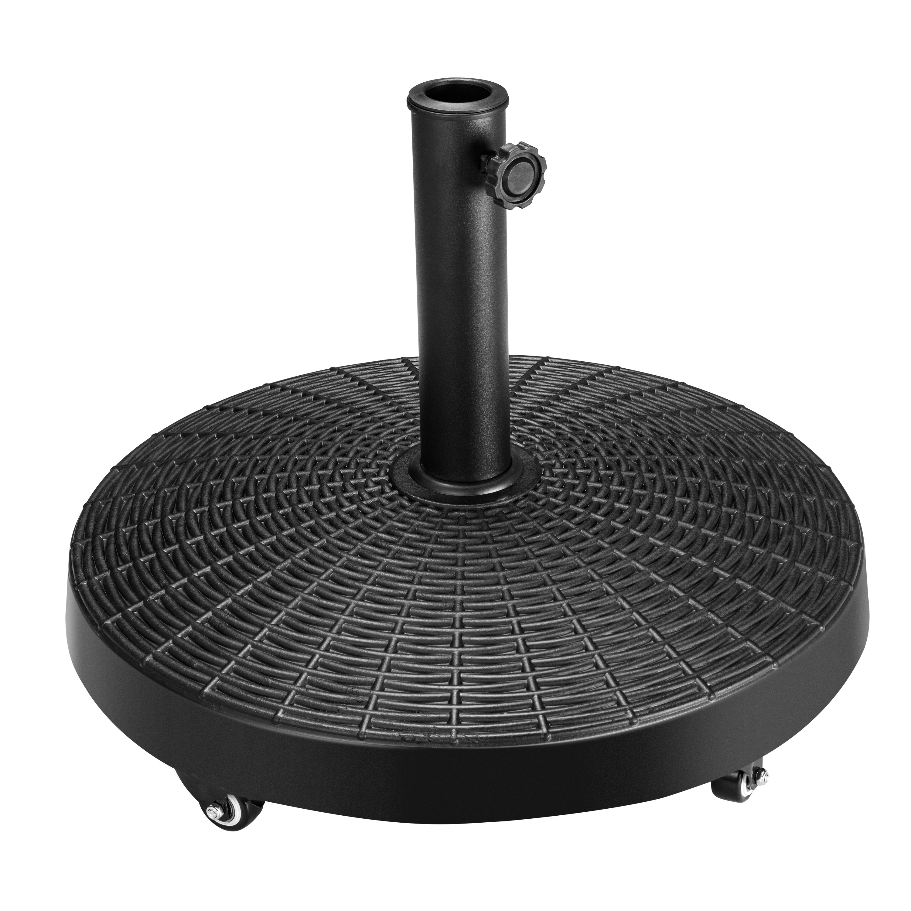 Outdoor round Base for 38/48 mm umbrella 28kg fillable with water Resin Black Patio Umbrella Base