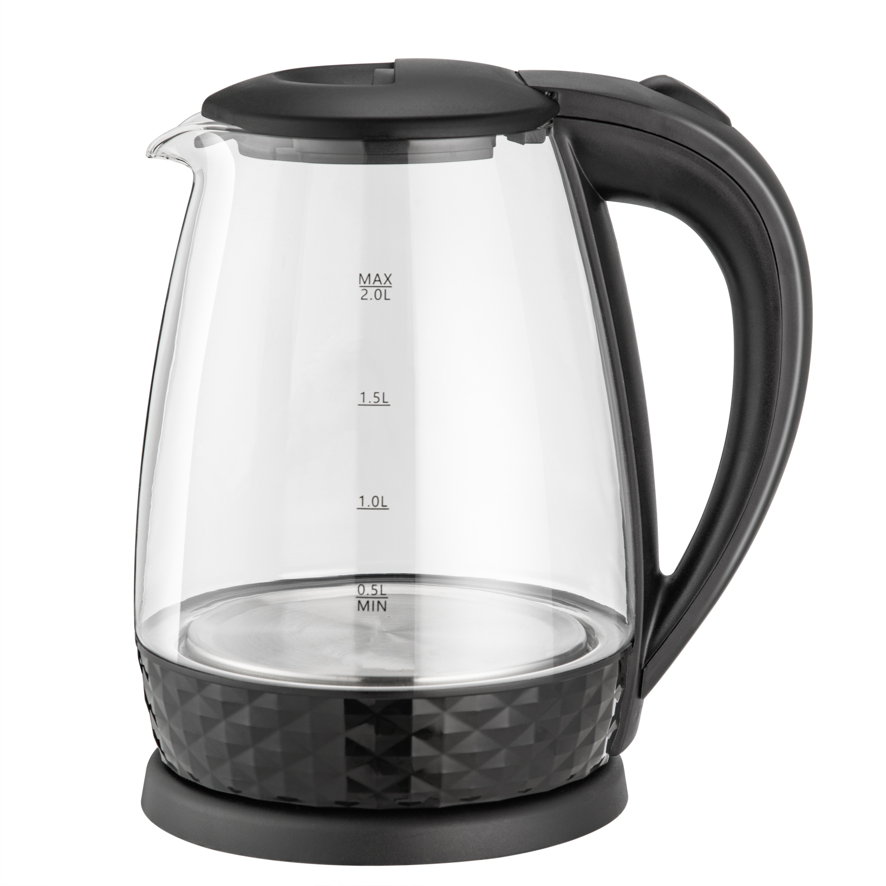 2L 220V Home tea maker Boil Dry Protection Electric Kettle with EMC/LVD/LFGB/ROHS Glass  kettle