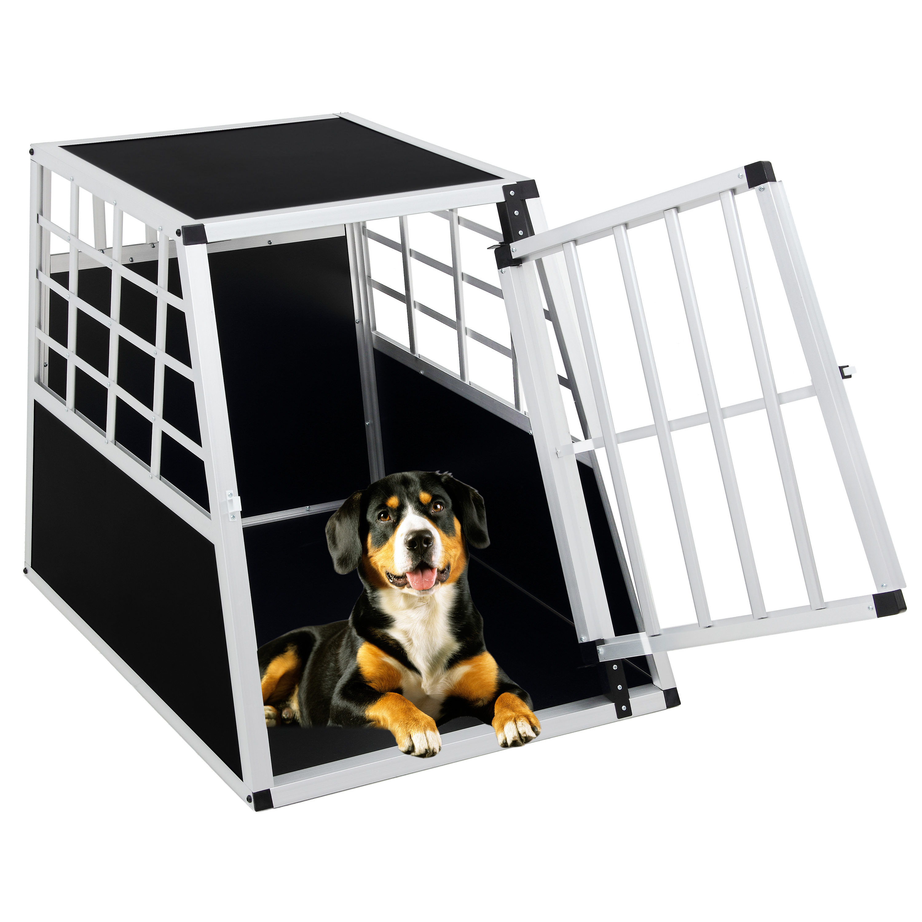 High Quality 1 Single Door Dog Car Cage Large Aluminium Dog Transport Box Boot