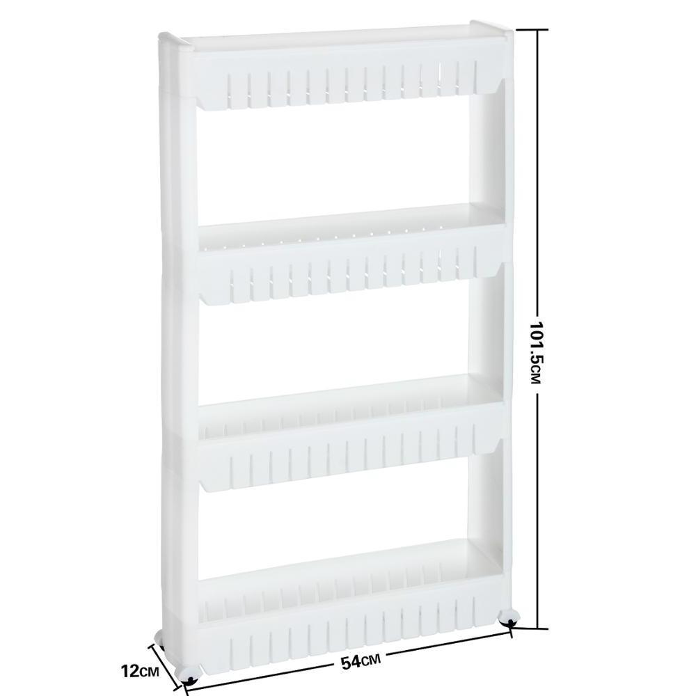 4 Tier Slim Slide Out pantry Storage Tower, storage cart for Laundry and Bathroom and Kitchen