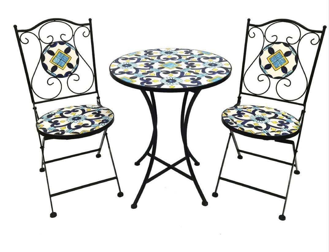 Outdoor Garden Furniture Sets Two Seater Mosaic Bistro Table And Chairs with cushions