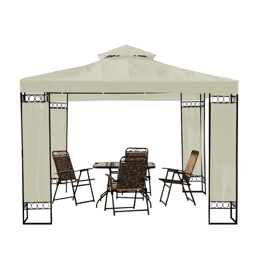 High quality outdoor Double Roof screen metal gazebo pergola outdoor pergola canopy