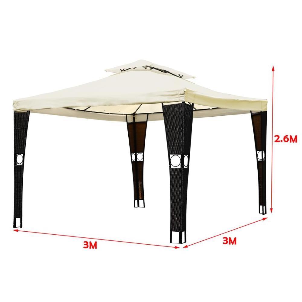 10'x10' / 10'x13' Cheap Garden Rattan Gazebo Canopy Tent Shelter