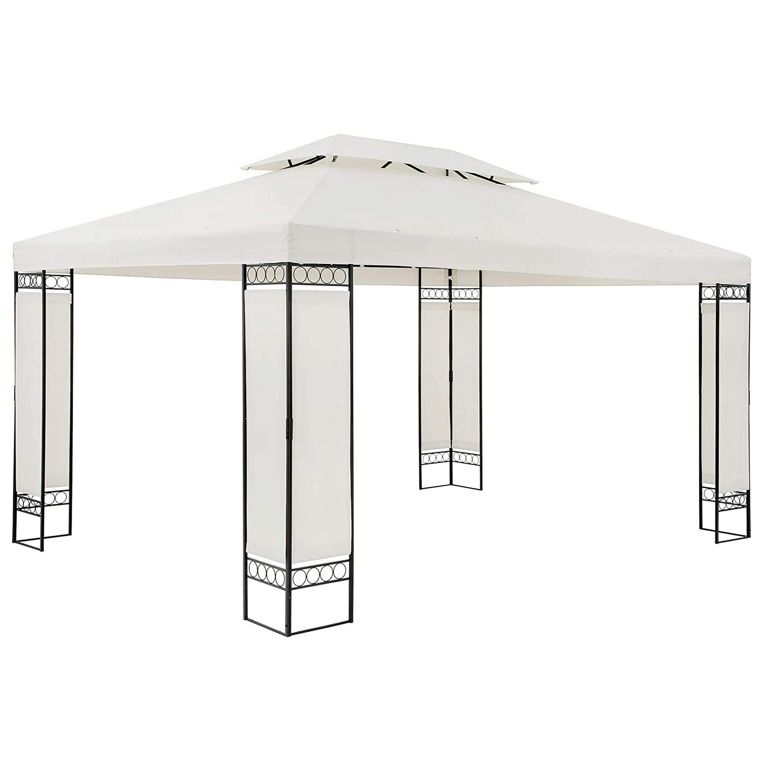 3x4m Luxury Pergola Waterproof Aluminium Gazebo Canopy Outdoor Steel Garden Hardtop Patio Gazebo Tent